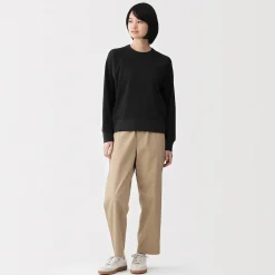 Online Muji Jersey de punto con cuello redondo de algodón orgánico para mujer