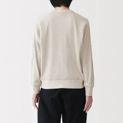Online Muji Jersey de punto con cuello redondo de algodón orgánico para mujer