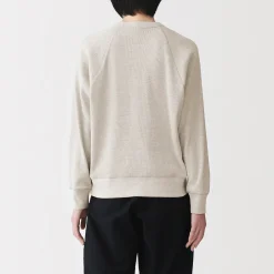 Online Muji Jersey de punto con cuello redondo de algodón orgánico para mujer
