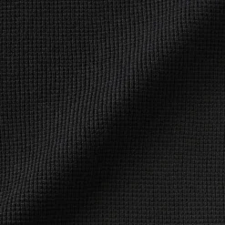 New Muji Jersey de punto con cuello redondo y tejido waffle en mezcla de algodón para hombre