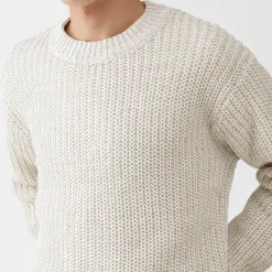 Discount Muji Jersey de punto grueso de algodón orgánico con trenzado para hombre