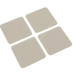 Hot Muji Juego de 4 posavasos rectangulares de cuero reciclado, Gris Ceniza