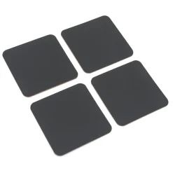 Hot Muji Juego de 4 posavasos rectangulares de cuero reciclado,Grafito