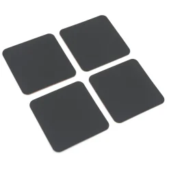 Hot Muji Juego de 4 posavasos rectangulares de cuero reciclado,Grafito