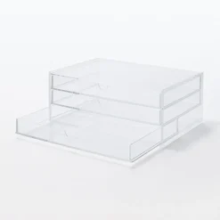 Online Muji Módulo acrílico apilable de 3 cajones, ancho