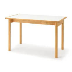 Discount Muji Mesa de madera de caucho con tapa de melamina rectangular pequeña