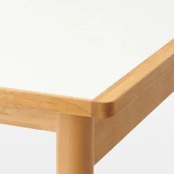 Discount Muji Mesa de madera de caucho con tapa de melamina rectangular pequeña