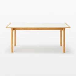 New Muji Mesa rectangular de madera de caucho grande