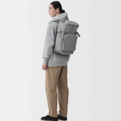 Hot Muji Mochila de cierre superior y poliéster reciclado repelente al agua
