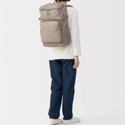 Hot Muji Mochila de cierre superior y poliéster reciclado repelente al agua