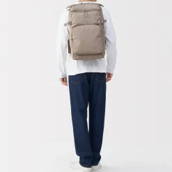 Hot Muji Mochila de cierre superior y poliéster reciclado repelente al agua
