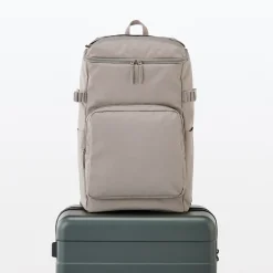 Hot Muji Mochila de cierre superior y poliéster reciclado repelente al agua