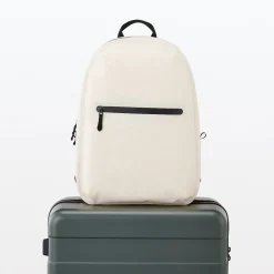 Best Muji Mochila impermeable de algodón Blanco Natural