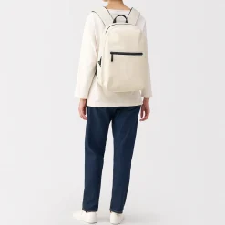 Best Muji Mochila impermeable de algodón Blanco Natural
