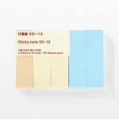 New Muji Notas adhesivas marcapáginas ‐ Lisas, paquete de 5