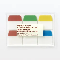 Muji Notas adhesivas transparentes marcapáginas ‐ 25Âmm, paquete de 6
