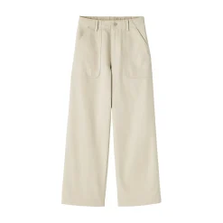 Outlet Muji Pantalón de algodón con patrón de espina de pez para mujer