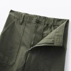 Outlet Muji Pantalón de algodón con patrón de espina de pez para mujer