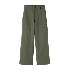 Outlet Muji Pantalón de algodón con patrón de espina de pez para mujer