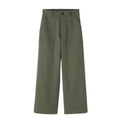 Outlet Muji Pantalón de algodón con patrón de espina de pez para mujer