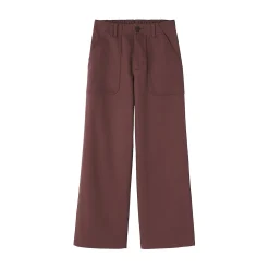Outlet Muji Pantalón de algodón con patrón de espina de pez para mujer