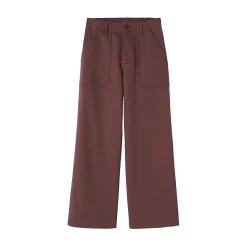 Outlet Muji Pantalón de algodón con patrón de espina de pez para mujer
