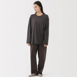Discount Muji Pantalón de algodón liso con cordón unisex