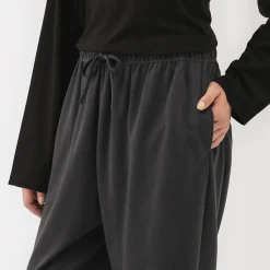 Discount Muji Pantalón de algodón liso con cordón unisex