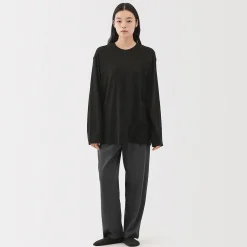 Discount Muji Pantalón de algodón liso con cordón unisex