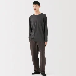 Discount Muji Pantalón de algodón liso con cordón unisex