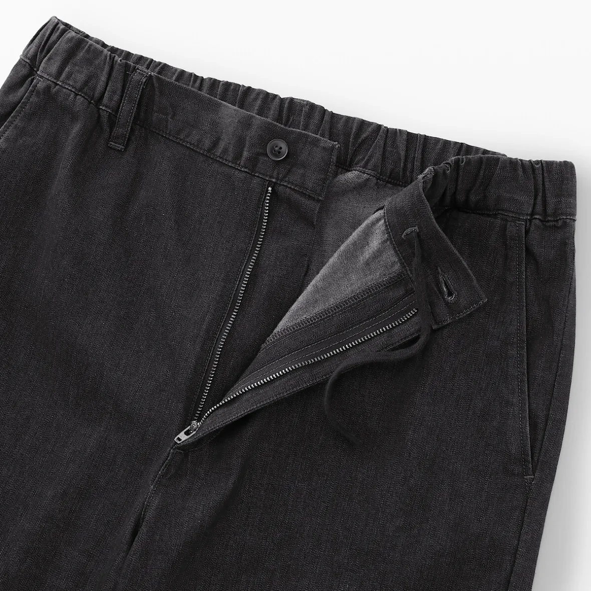 Discount Muji Pantalón de corte cómodo y denim lavado para hombre ‐ Negro