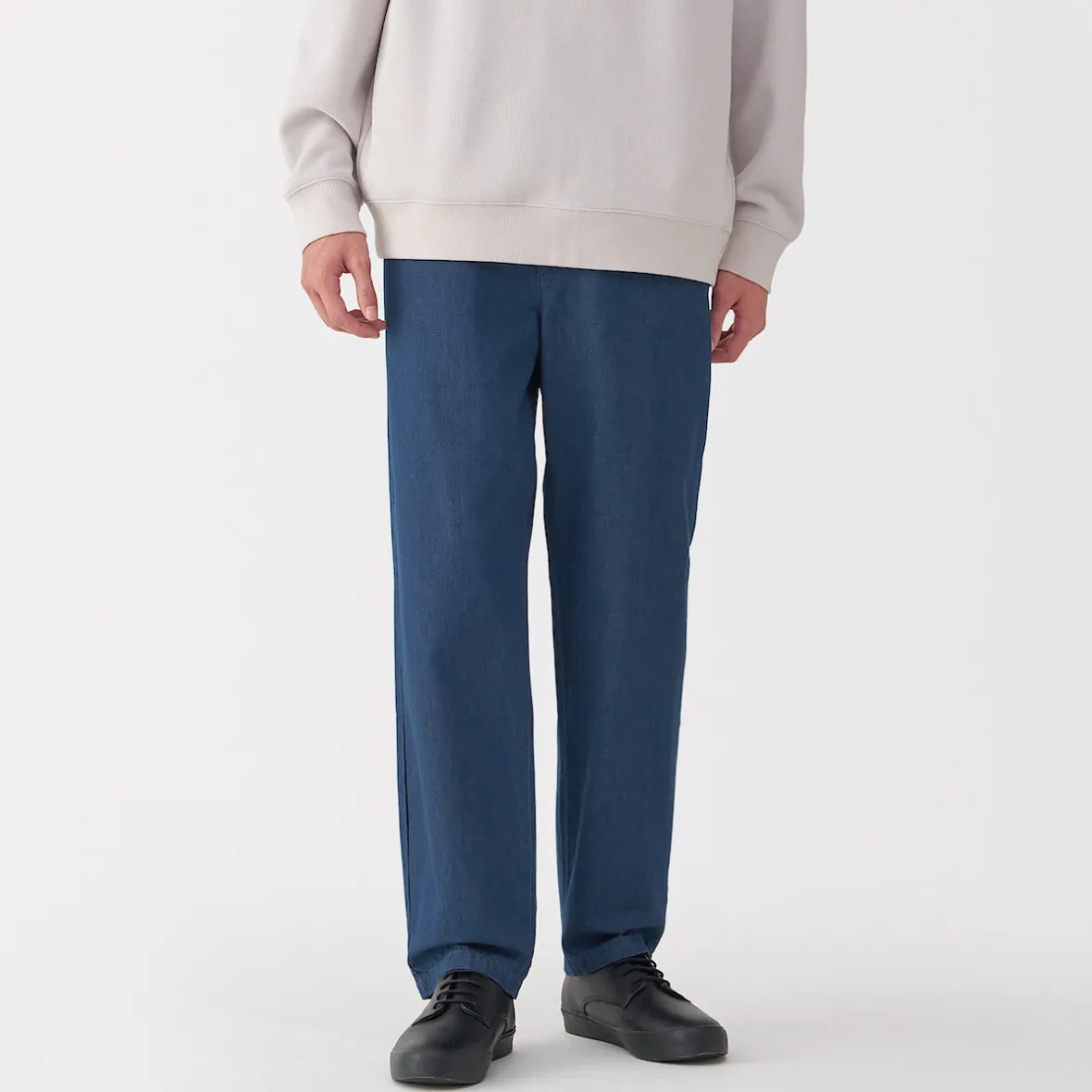 Best Muji Pantalón de corte cómodo y denim lavado para hombre ‐ Indigo