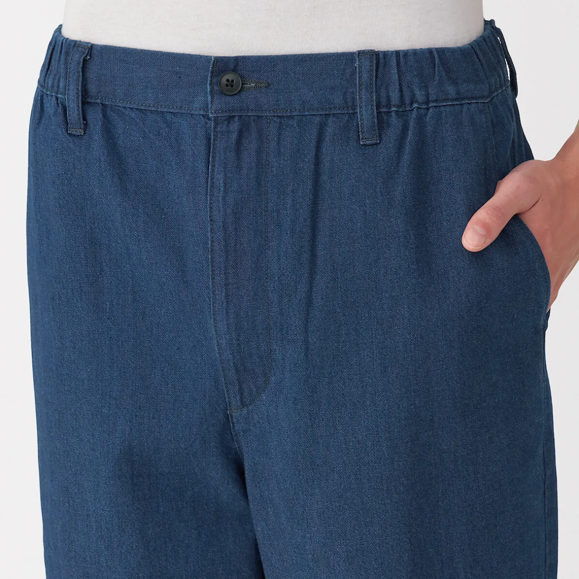 Best Muji Pantalón de corte cómodo y denim lavado para hombre ‐ Indigo