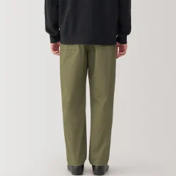 New Muji Pantalón de corte cómodo y algodón lavado para hombre