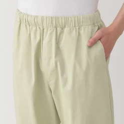 New Muji Pantalón de corte cómodo y algodón lavado para hombre