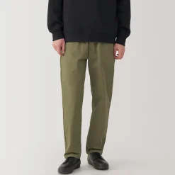 New Muji Pantalón de corte cómodo y algodón lavado para hombre