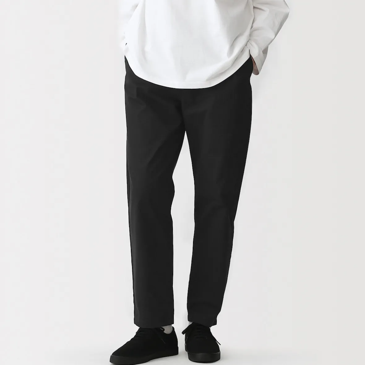 Discount Muji Pantalón de corte cómodo y algodón lavado para hombre