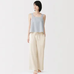 Discount Muji Pantalón largo de punto suelto para mujer