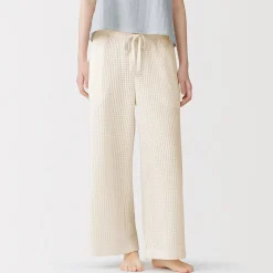 Discount Muji Pantalón largo de punto suelto para mujer