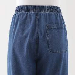 Discount Muji Pantalón vaquero de corte cómodo y algodón para mujer