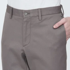 Outlet Muji Pantalon chino elastico para hombre (76cm) Marrón Agrisado