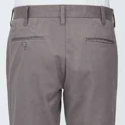 Outlet Muji Pantalon chino elastico para hombre (76cm) Marrón Agrisado