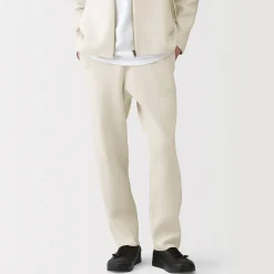 Outlet Muji Pantalones acanalado de ajuste cómodo y punto milano para hombre