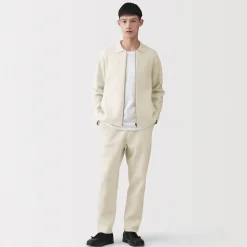 Outlet Muji Pantalones acanalado de ajuste cómodo y punto milano para hombre