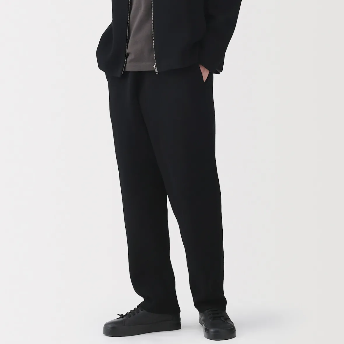 Outlet Muji Pantalones acanalado de ajuste cómodo y punto milano para hombre