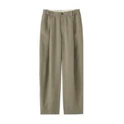 Discount Muji Pantalones anchos de lino y lyocell para mujer