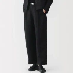 Discount Muji Pantalones anchos de lino y lyocell para mujer