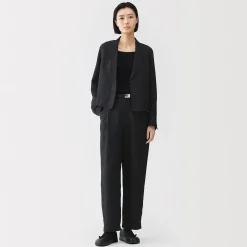 Discount Muji Pantalones anchos de lino y lyocell para mujer