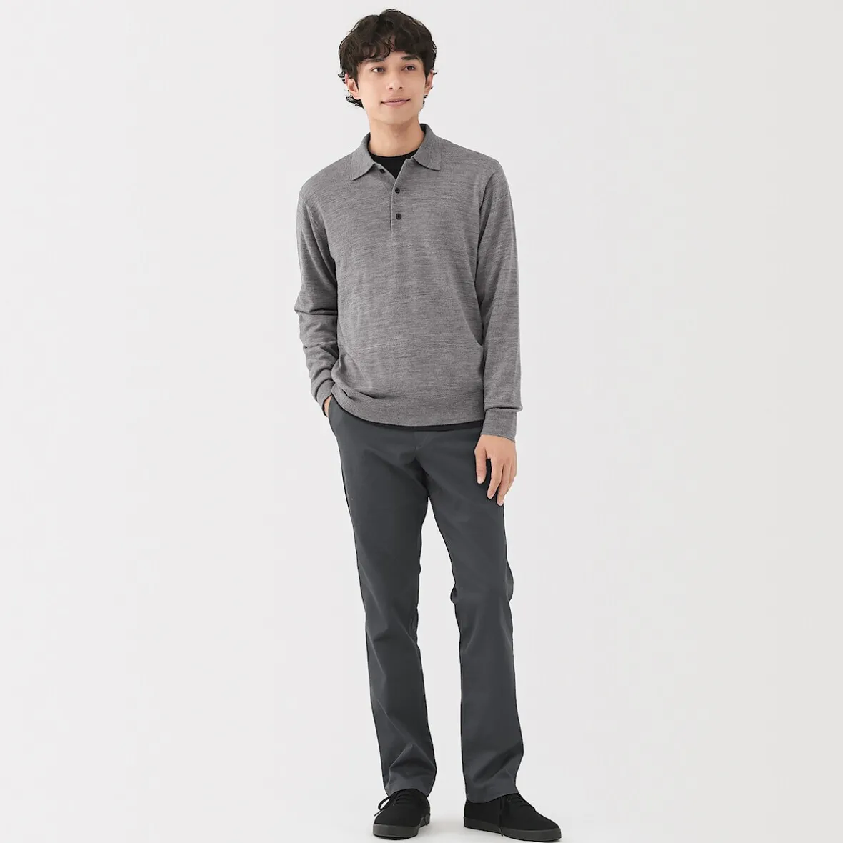 Discount Muji Pantalones chinos ajustados elásticos largos para hombre