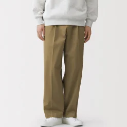 Discount Muji Pantalones chinos anchos con pliegues delanteros para hombre